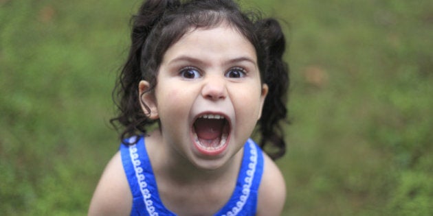 Little girl screaming.