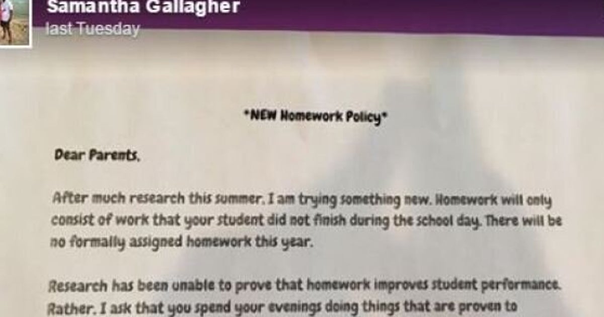 Down With Homework Teachers Viral Note >> Teacher Declares No Homework Policy Becomes Everyone S Hero Down With Homework Teachers Viral Note >> Teacher Declares No Homework Policy Becomes Everyone S Hero