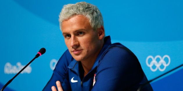 RIO DE JANEIRO, BRAZIL - AUGUST 12: Ryan Lochte of the United States attends a press conference in the Main Press Center on Day 7 of the Rio Olympics on August 12, 2016 in Rio de Janeiro, Brazil. (Photo by Matt Hazlett/Getty Images)