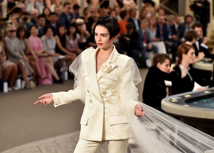 Kendall Jenner Closes Chanel Show In Dazzeling White Bridal Pantsuit |  HuffPost Style