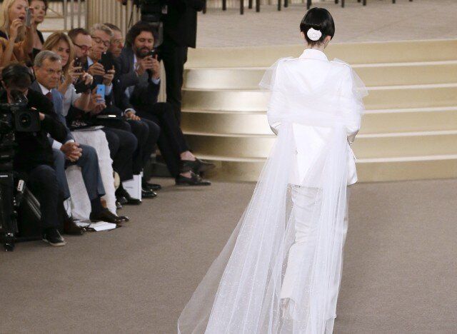 Kendall Jenner Closes Chanel Show In Dazzeling White Bridal Pantsuit