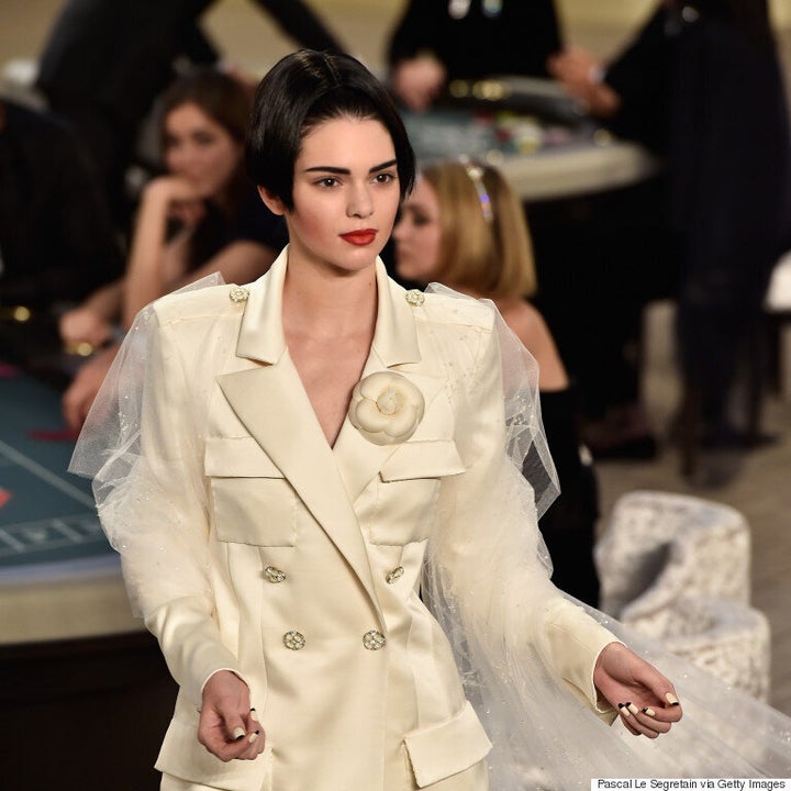 Kendall Jenner Closes Chanel Show In Dazzeling White Bridal Pantsuit |  HuffPost Style