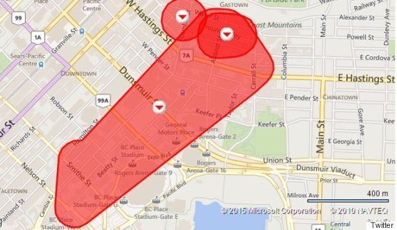 bc hydro outages map Bc Hydro Vancouver Power Outage Map Looks Like A Penis Huffpost bc hydro outages map