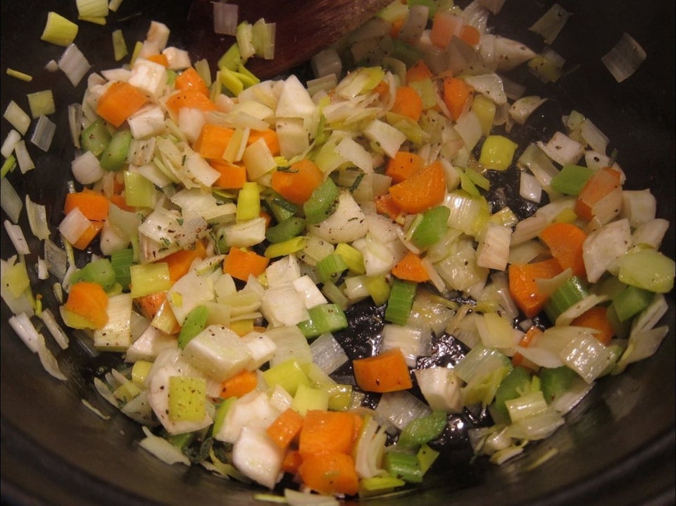 Aromatic vegetables - the beans have already been cooked