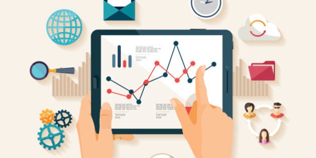 Market analysis. Flat design - EPS 10, RGB. Effects used: transparency, blending transparency.