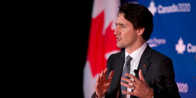 Canadian Prime Minister Justin Trudeau speaks at the Canada 2020 and the Center for American Progress luncheon gathering in Washington, Friday, March 11, 2016. (AP Photo/Manuel Balce Ceneta)