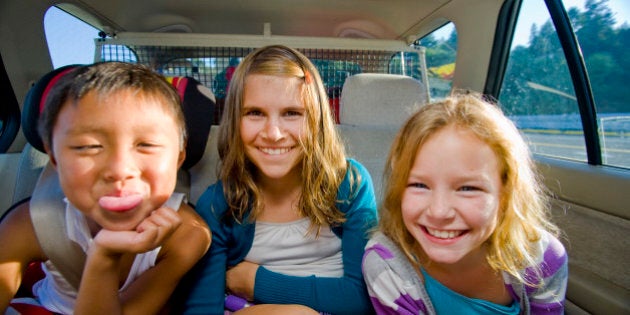 children making faces in