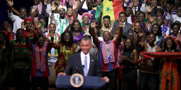 WASHINGTON, DC - AUGUST 03: Mandela Washington Fellows welcome U.S. President Barack Obama and sing 'Happy Birthday' to him as he arrives at the Presidential Summit of the Mandela Washington Fellowship for Young African Leaders at the Omni Shoreham Hotel August 3, 2016 in Washington, DC. As part of Obama's Young African Leaders Initiative, the summit brought together 1000 leaders, ages 25-35, from across Africa to the U.S. for 6 weeks of leadership training and mentoring at twenty universities and colleges to 'spur growth and prosperity, strengthen democratic governance, and enhance peace and security across Africa.' (Photo by Chip Somodevilla/Getty Images)