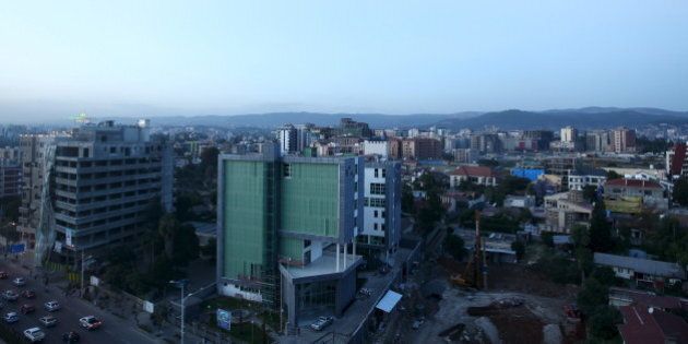 A part of the evening skyline of Ethiopia's capital Addis Ababa November 16, 2015. In Ethiopia, where state spending rather than private enterprise has been the driving force behind double-digit economic growth, tech entrepreneurs like Araya Lakew feel stuck in the slow lane. Picture taken November 16, 2015 REUTERS/Tiksa Negeri