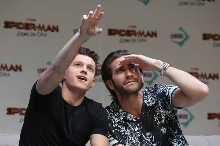 Tom Holland and Jake Gyllenhaal attend Conque 2019 to present the new film "Spider-Man: Far From Home" at Centro de Congresos on May 4, 2019, in Queretaro, Mexico. (Photo by Victor Chavez/Getty Images)