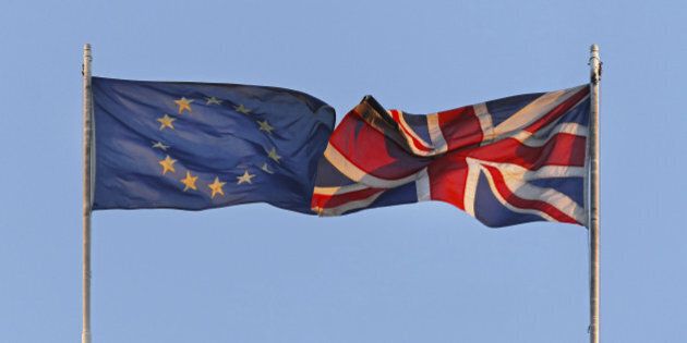 EU and UK flags coalition together