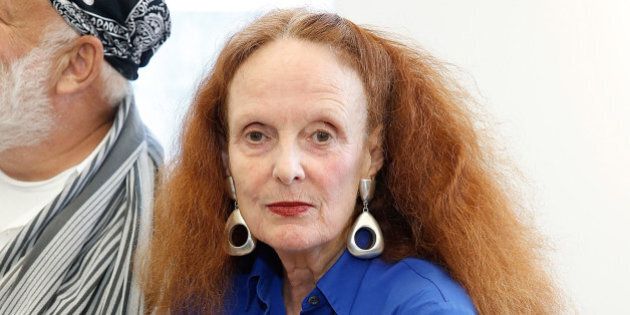 NEW YORK, NY - SEPTEMBER 09: Creative Director of American Vogue, Grace Coddington attends Victor Alfaro collection at the Studio Workshop during Spring 2016 New York Fashion Week at Victor Alfaro Studio on September 9, 2015 in New York City. (Photo by John Lamparski/WireImage)