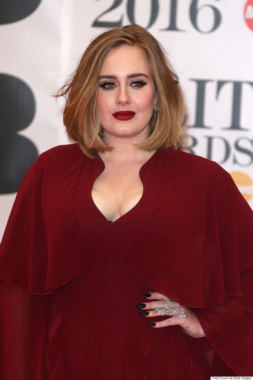 adele red dress Brit Awards 2016: Adele Proves Red Is Her Colour In Giambattista Valli Gown