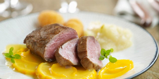 Wild boar fillet with orange sauce