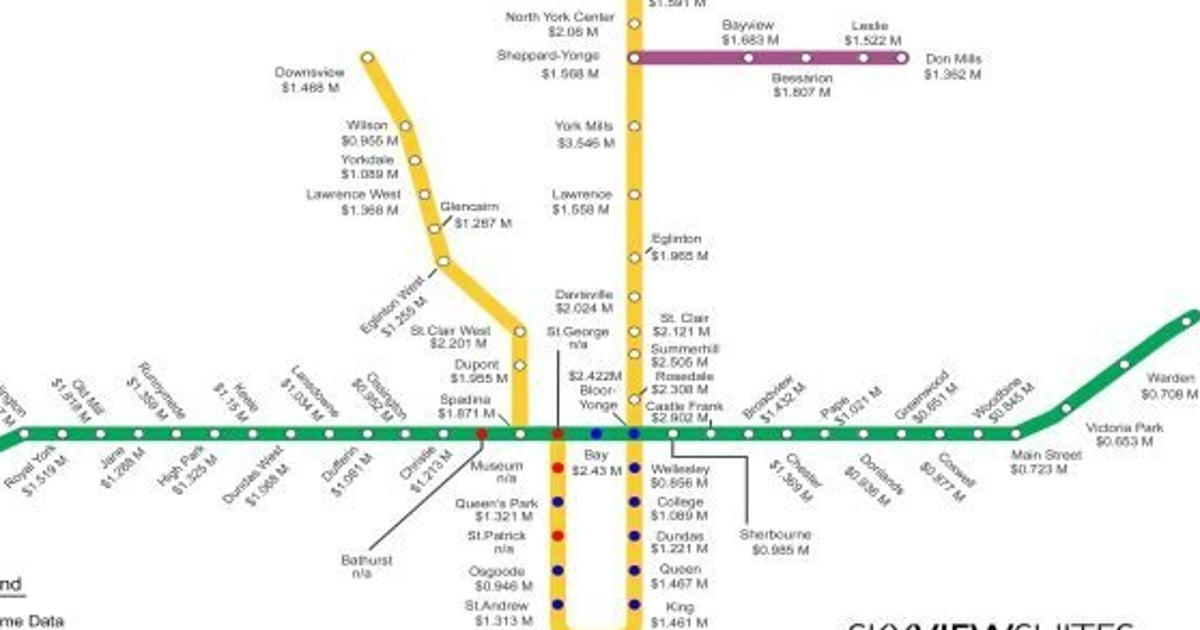 Toronto Subway Housing Map Shows Three-Bedroom Homes Are Out Of Reach ...