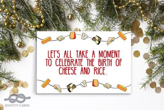 Funny Cheese Christmas Card Funny Holiday Card Cheese 