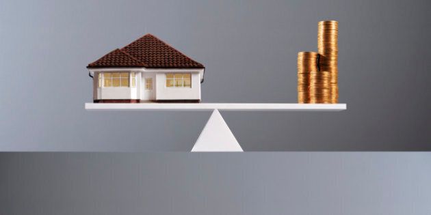 Balance between a house & money.