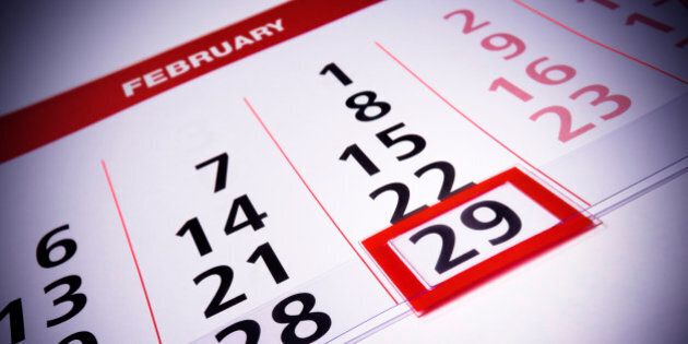 February 29th. Date which repeats on leap year. Calendar (rare days) concept.