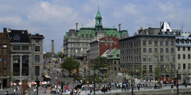 QUEBEC, CANADA - 1992/01/01: Canada, Quebec, Montreal, View Of Old Town With City Hall. (Photo by Wolfgang Kaehler/LightRocket via Getty Images)