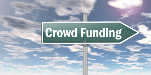 Signpost with Crowd Funding wording