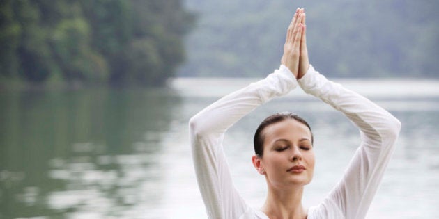 Woman in yoga pose