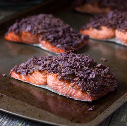 Chipotle Blue Corn Tortilla-Crusted Salmon