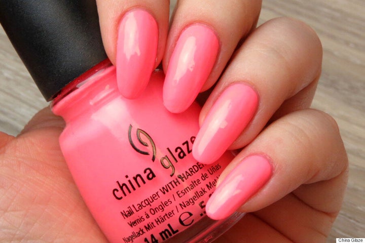 Summer Warm Neon Coral Pink Cream Nail Polish 