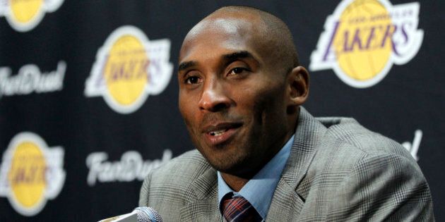 Los Angeles Lakers forward Kobe Bryant talks at news conference on why he decided to announce his retirement prior to an NBA basketball game against the Indiana Pacers in Los Angeles, Sunday, Nov. 29, 2015. The Pacers won 107-103. (AP Photo/Alex Gallardo)