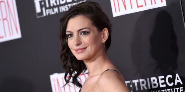 Anne Hathaway attends the premiere of
