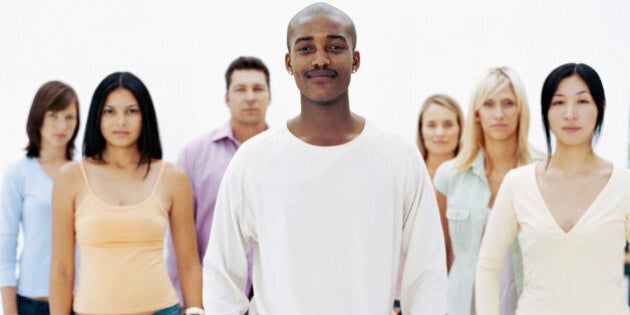 portrait of a group of people standing together