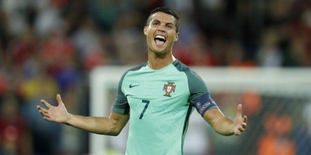 Cristiano Ronaldo of Portugal during the UEFA EURO semi-final match between Portugal and Wales on July 6, 2016 at the Stade de Lyon in Lyon, France.(Photo by VI Images via Getty Images)