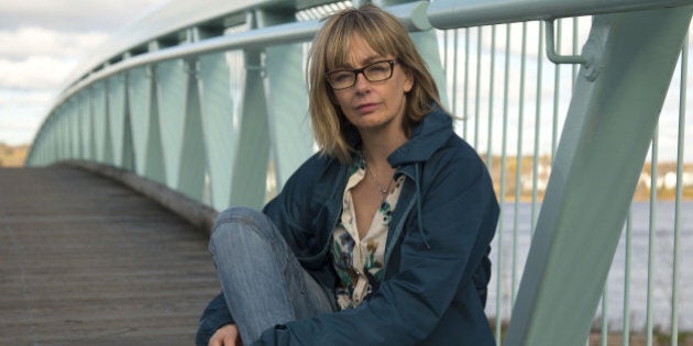 FREDRICTON, ON - OCTOBER 30: Actor and Air Force Captain Lucy DeCoutere during a video interview with the Star in regards to her past personal experiences and interactions with CBC host Jian Ghomeshi. Lucy is the first one to speak out publicly about Jian Ghomeshi's hitting and choking. (Chris So/Toronto Star via Getty Images)