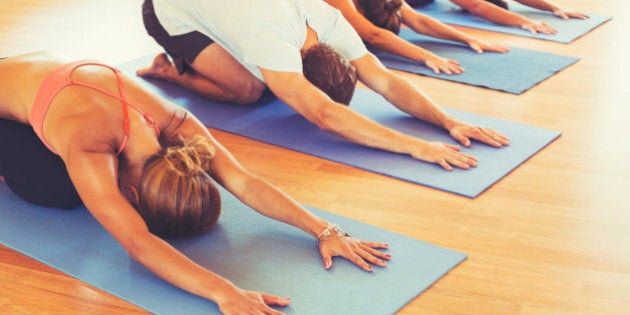 yoga class group of people...