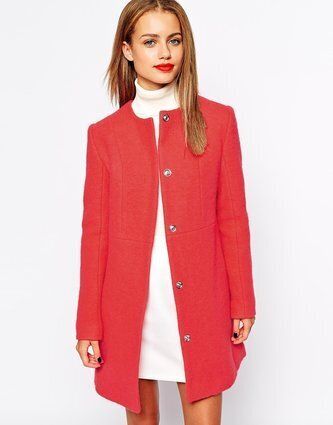 Streamlined Coat In Red