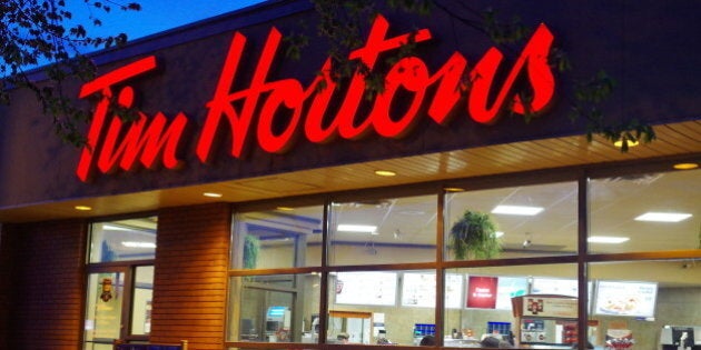 A busy Tim Horton's on a busy warm Saturday night in Saskatoon