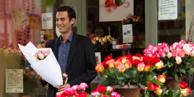 Man Shopping at Flower Store