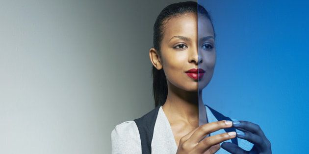 business woman with mirror image