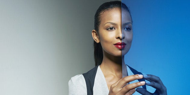 business woman with mirror image