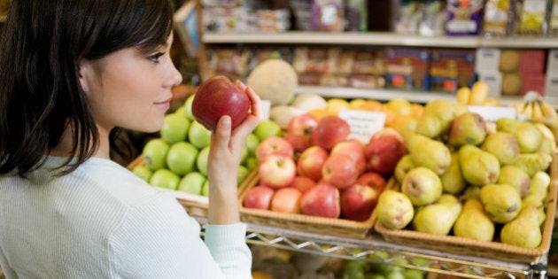 Woman grocery shopping