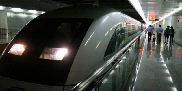 China, Shanghai. Maglev Train in Shanghai Pudong Airport