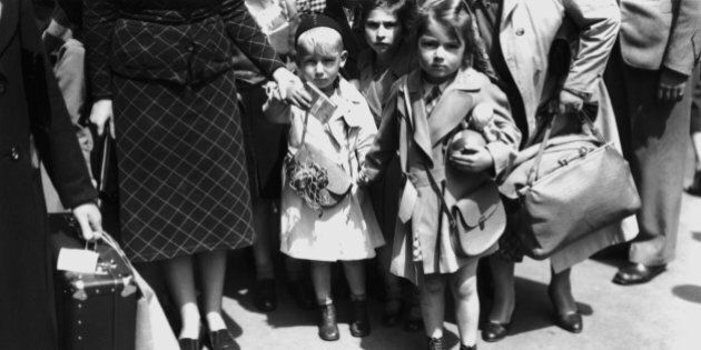 Jewish refugee children from Germany and Austria arrive at Liverpool Street Station in London at the start of World War II, 5th July 1939. (Photo by Topical Press Agency/Hulton Archive/Getty Images)