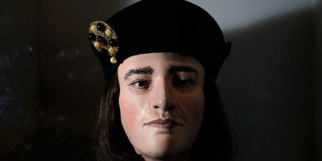 A forensic reconstruction of the head of King Richard III is displayed in the new visitor's centre on the site where his remains were discovered, in Leicester, central England, on July 24, 2014. The centre tells the story of his rise to power, his death in battle and the discovery of his bones, as well as raising questions on how his disability should be portrayed in theatre and film. Exhibits include a remarkably detailed facial reconstruction, and a replica of Richards skeleton that clearly shows his curved spine, as well as his battle injuries, including the fatal blow. Opening on July 26, 2014, the centre hopes to attract up to 100,000 visitors in it's first year. AFP PHOTO/Leon Neal (Photo credit should read LEON NEAL/AFP/Getty Images)