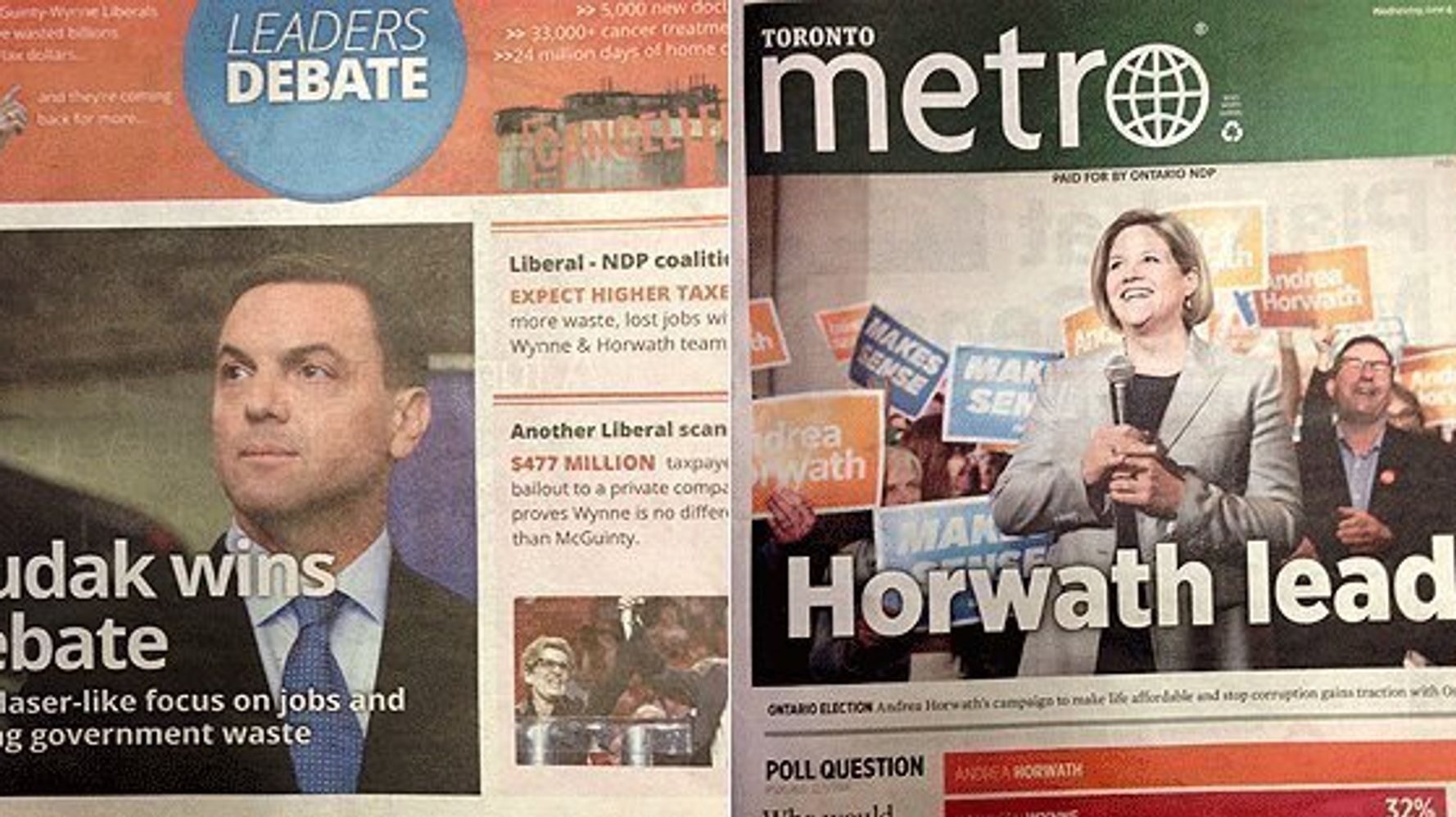 Ontario PCs, NDP Buy Front Page Newspaper Ads For Morning After Debate | HuffPost Politics