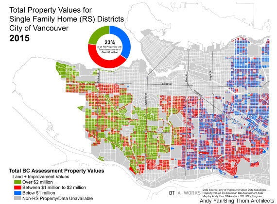 Property Lines Map Bc Vancouver Real Estate: $1-Million Single-Family Property Line Replaced By  $2-Million Line | Huffpost British Columbia