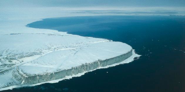 CANADA - JUNE 15: Aerial view of Cape Clarence, Somerset Island, Canadian Arctic Archipelago, Canada. (Photo by DeAgostini/Getty Images)