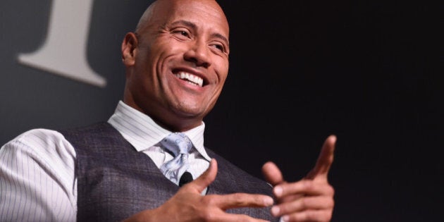 NEW YORK, NY - NOVEMBER 09: Actor Dwayne 'The Rock' Johnson speaks onstage during 'The Next Intersection For Hollywood with William Morris Endeavor's Ari Emanuel, Patrick Whitesell and Dwayne 'The Rock' Johnson' at the Fast Company Innovation Festival on November 9, 2015 in New York City. (Photo by Ilya S. Savenok/Getty Images for Fast Company)