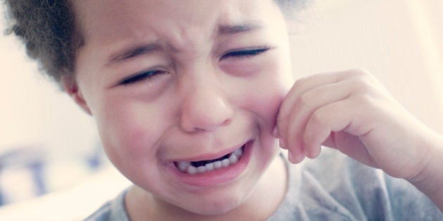 Little girl crying, portrait