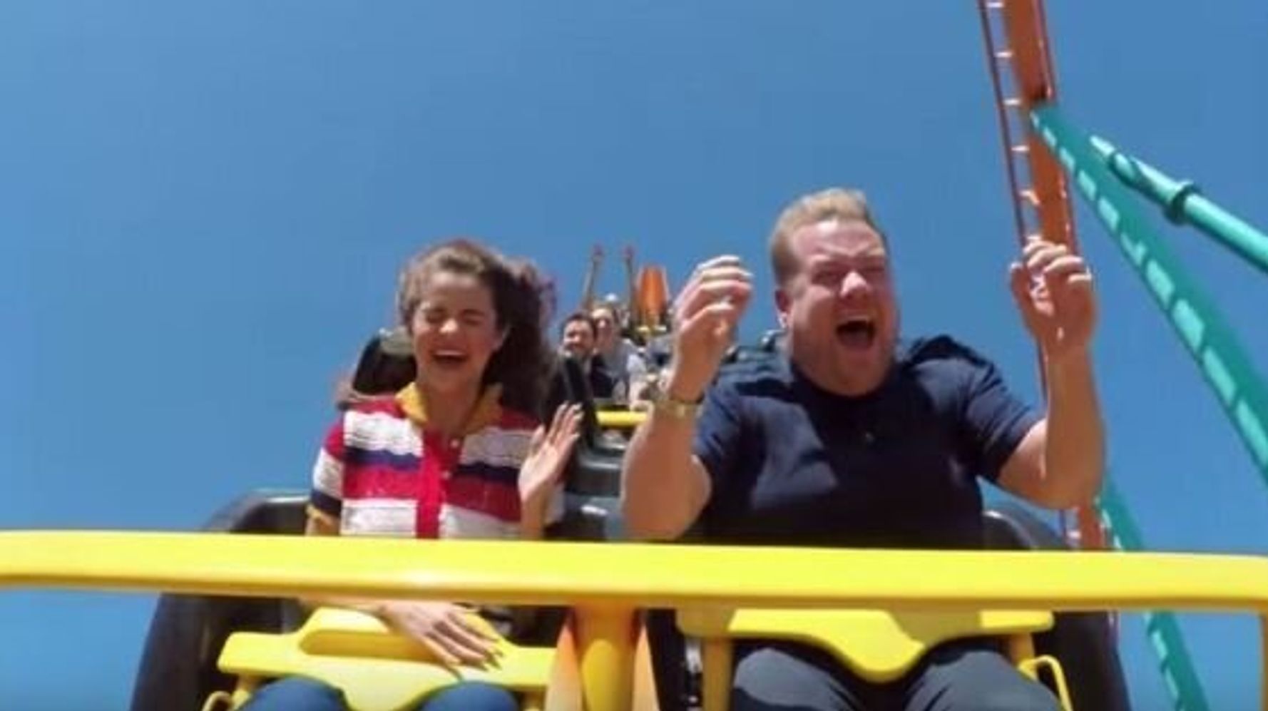 James Corden And Selena Gomez Ride A Roller Coaster For Carpool Karaoke 8175