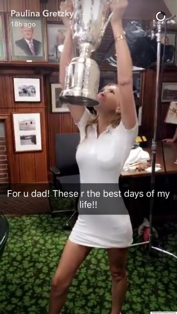 Paulina Gretzky Shares Sweet Moment With Family At U S Open After Dustin Johnson S Win Huffpost Canada Style