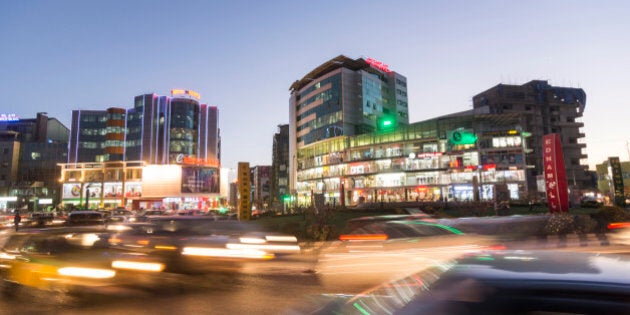 Ethiopia, Addis Ababa, City at night